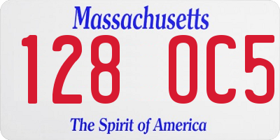 MA license plate 128OC5
