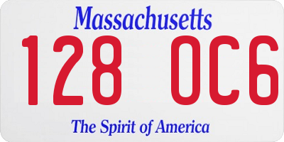 MA license plate 128OC6