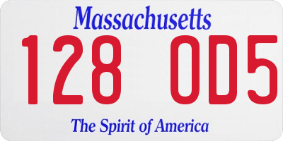 MA license plate 128OD5