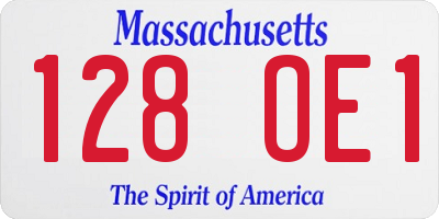 MA license plate 128OE1