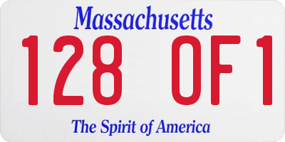 MA license plate 128OF1