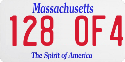 MA license plate 128OF4