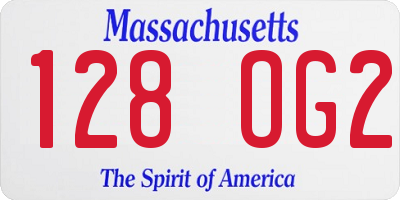 MA license plate 128OG2