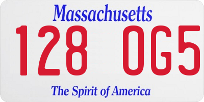 MA license plate 128OG5