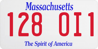 MA license plate 128OI1