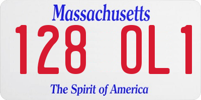 MA license plate 128OL1