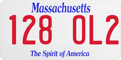 MA license plate 128OL2