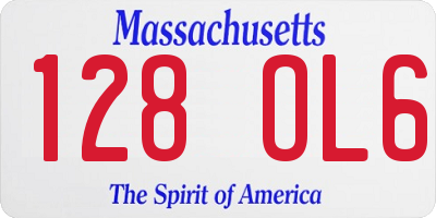 MA license plate 128OL6