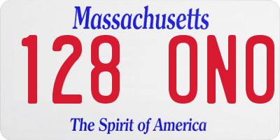 MA license plate 128ON0