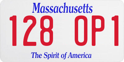 MA license plate 128OP1
