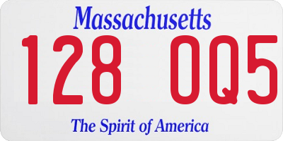 MA license plate 128OQ5