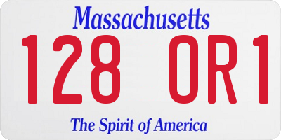 MA license plate 128OR1