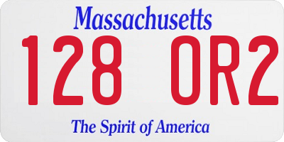 MA license plate 128OR2