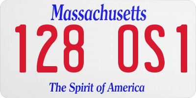 MA license plate 128OS1