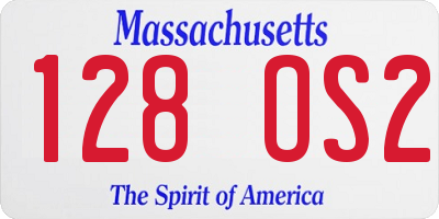 MA license plate 128OS2