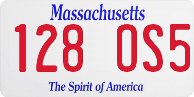 MA license plate 128OS5