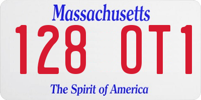 MA license plate 128OT1