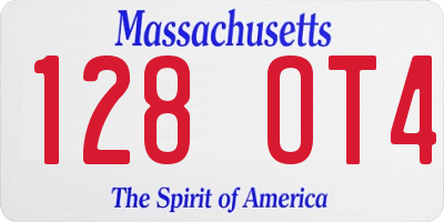 MA license plate 128OT4