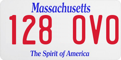 MA license plate 128OV0
