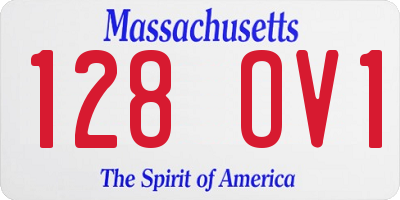 MA license plate 128OV1