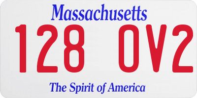 MA license plate 128OV2