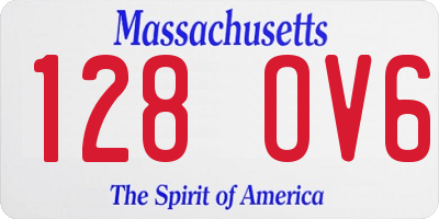 MA license plate 128OV6