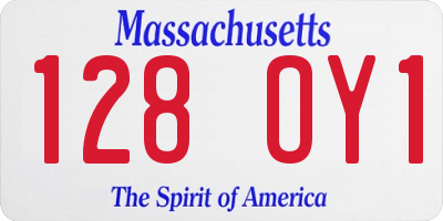 MA license plate 128OY1