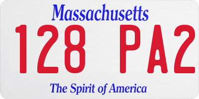 MA license plate 128PA2