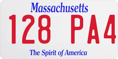 MA license plate 128PA4