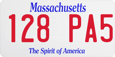 MA license plate 128PA5