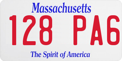 MA license plate 128PA6