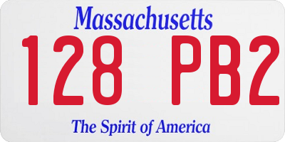 MA license plate 128PB2