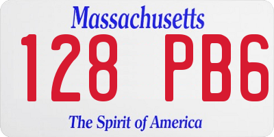 MA license plate 128PB6