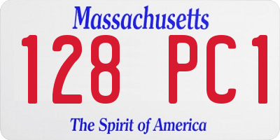 MA license plate 128PC1