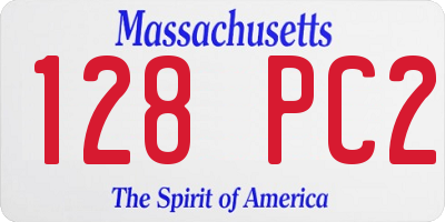 MA license plate 128PC2