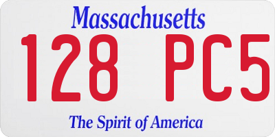 MA license plate 128PC5