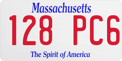 MA license plate 128PC6