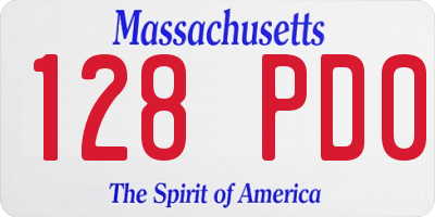 MA license plate 128PD0