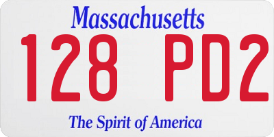 MA license plate 128PD2