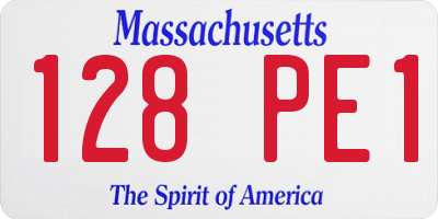 MA license plate 128PE1