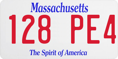 MA license plate 128PE4