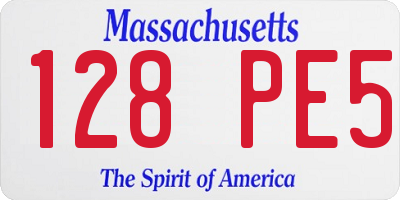 MA license plate 128PE5