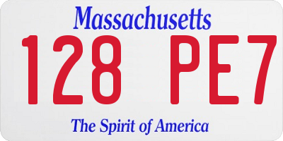 MA license plate 128PE7
