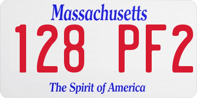 MA license plate 128PF2