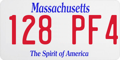 MA license plate 128PF4