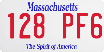 MA license plate 128PF6