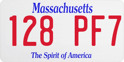 MA license plate 128PF7