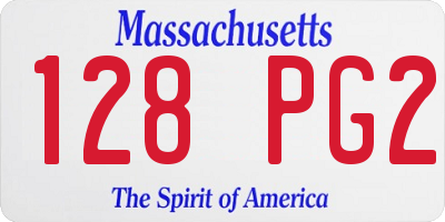 MA license plate 128PG2