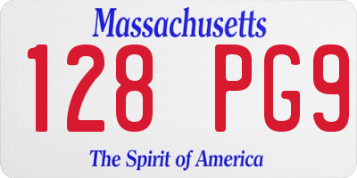 MA license plate 128PG9