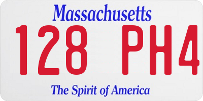 MA license plate 128PH4